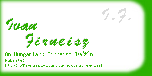 ivan firneisz business card